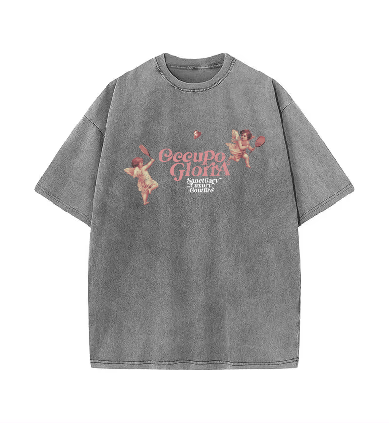 Lovestruck Rally Acid Wash tee | Smokey Drift Grey