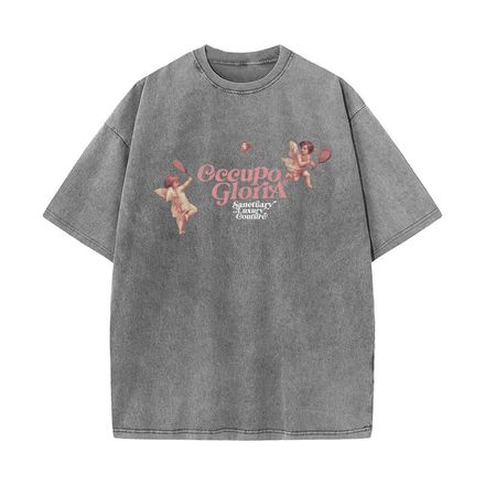 Lovestruck Rally Acid Wash tee | Smokey Drift Grey